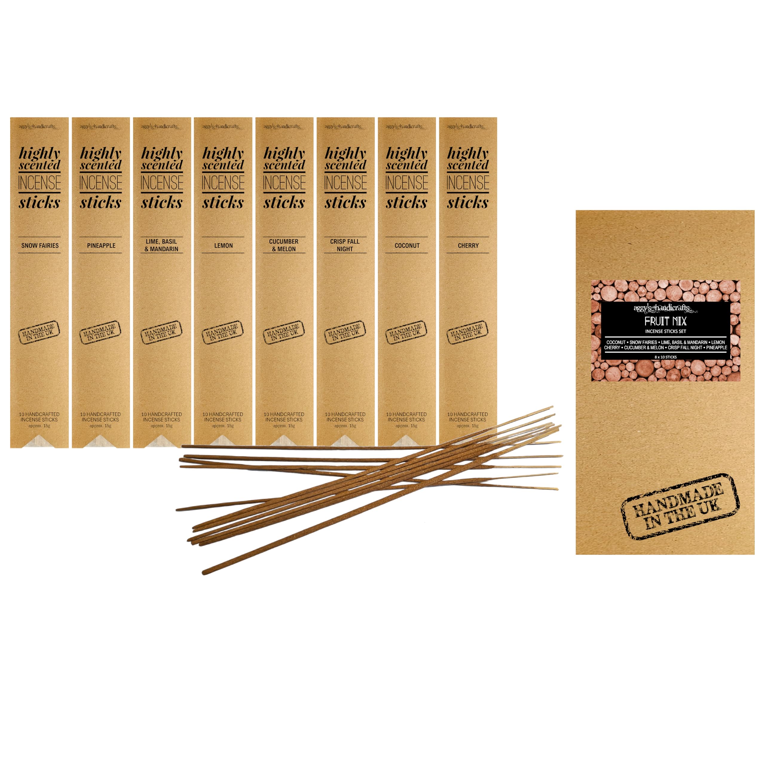 Incense Sticks Set, 8 Scents (FRUIT MIX)