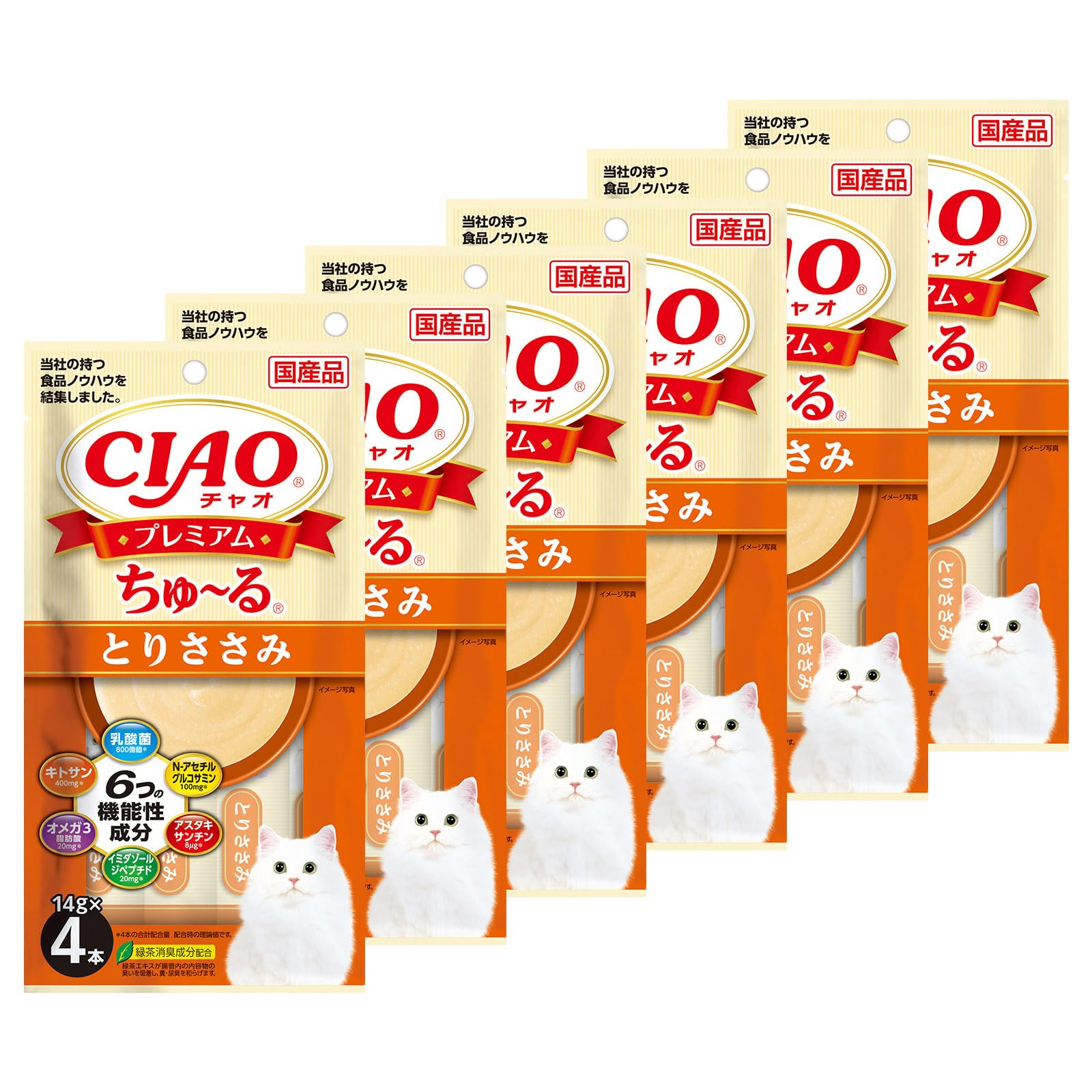 【とりちゃ】 Amazon.co.jp: チャオ (CIAO) プレミアムちゅ～る とりささみ 4