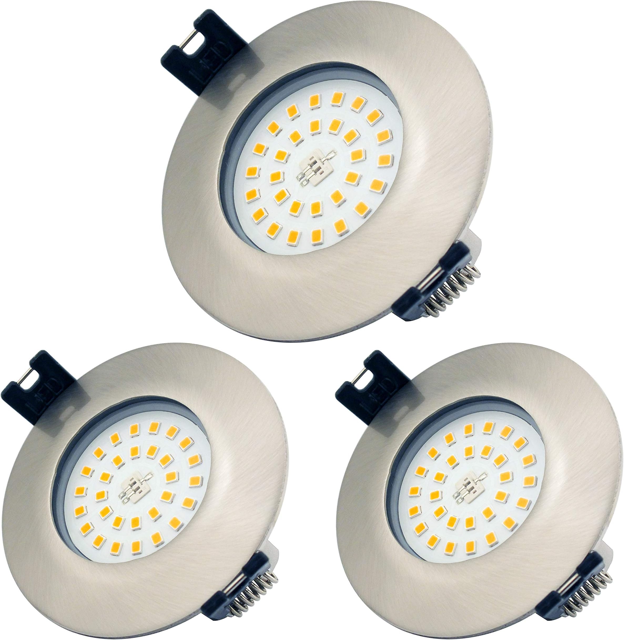 HCFEI Lot de 3 Extra Plat Spot Led Encastrable Complete Satin HCFEI Lot de 3 Extra Plat Spot Led Encastrable Complete Satin