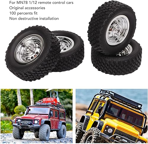 Miniatura 5 de VGEBY 4 neumáticos de rueda de automóvil a control remoto, repuesto de neumáticos de automóvil de juguete a control remoto, actualizaciones de