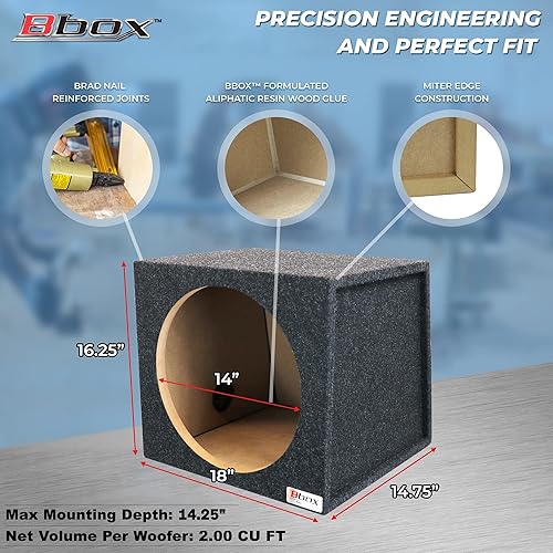 Miniatura 4 de Caja para parlante sellada Bbox, Sellado sencillo, 15", Carbón
