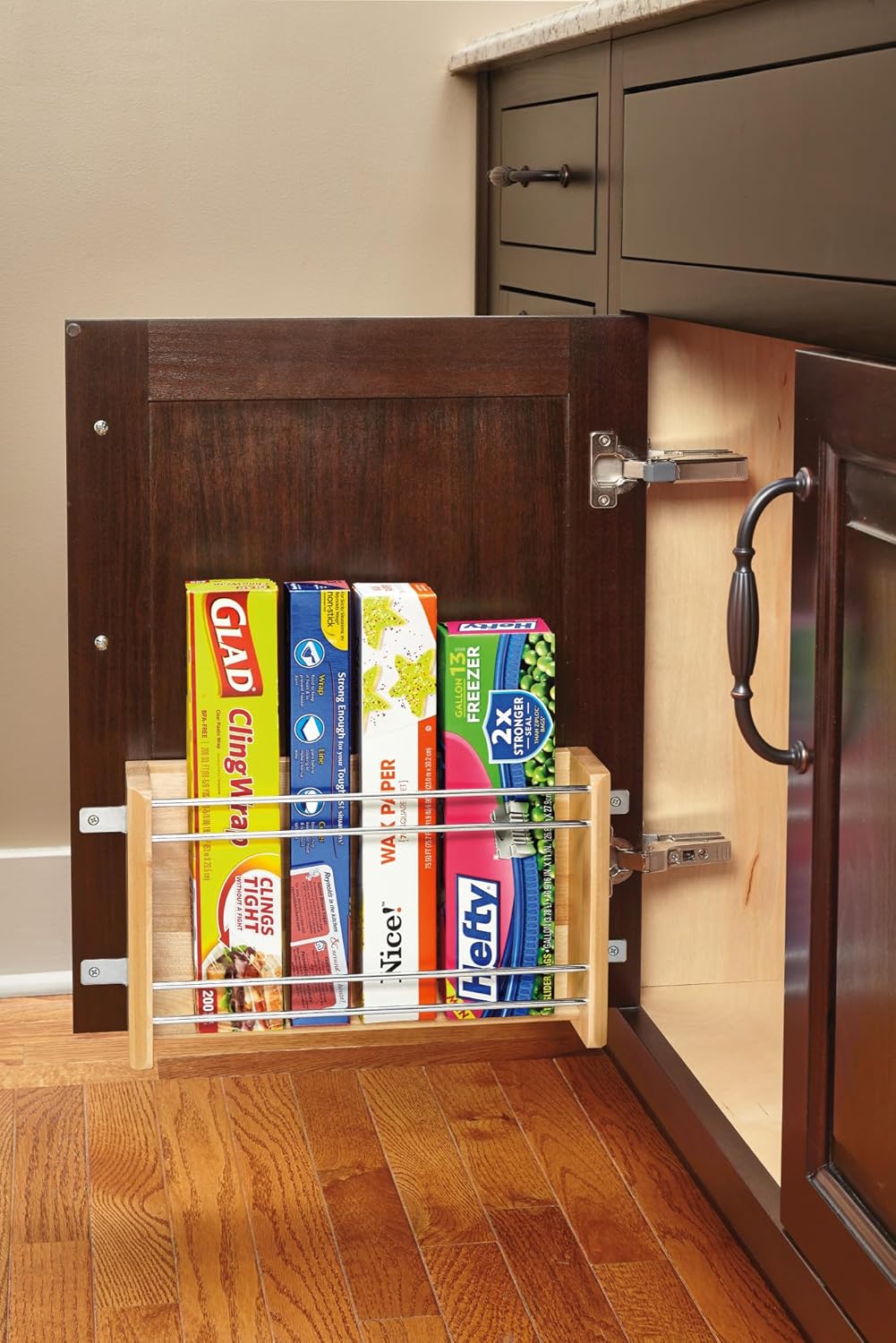Rev-A-Shelf Wood Foil/Wrap Cabinet Door Organizer