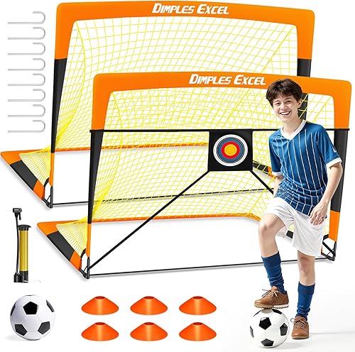 Miniatura 12 de Dimples Excel Redes de Portería de Fútbol para Niños para Patio Trasero 7x5, 5x3.6, 4x3, 3x2.2 pies