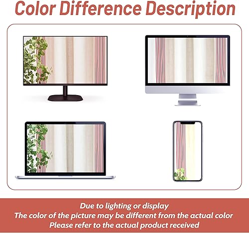 Miniatura 9 de DriftAway Chris - Cortina de lino con patrón de rayas verticales, aislamiento térmico, oscurecimiento de lino, cenefa para ventana, bolsillo para