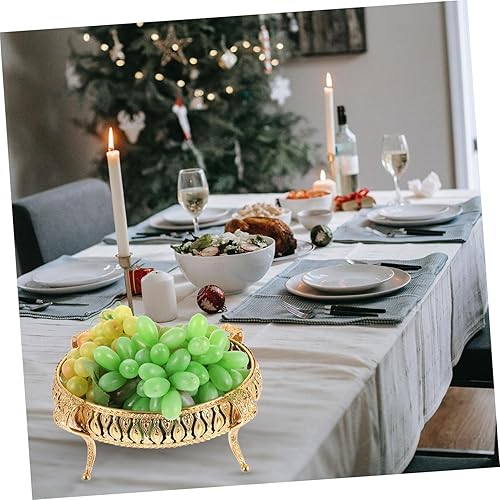 Miniatura 7 de ABOOFAN 3 piezas de plato de frutas de metal estilo europeo bandeja de frutas aperitivos caja de almacenamiento soporte para joyería bandejas de