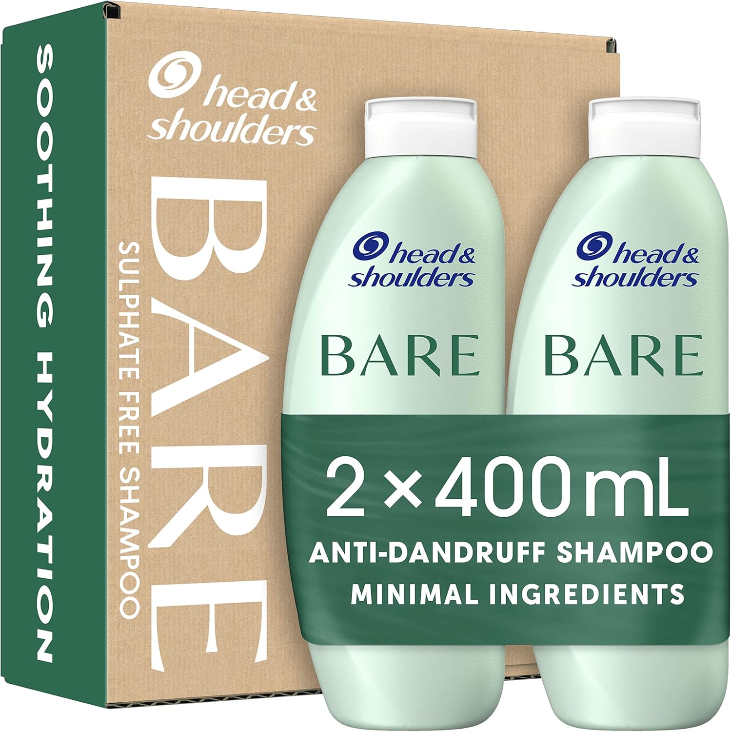 Head & Shoulders Anti dandruff Shampoo, Soothing Hydration Sulphate free, 2 x 400 ml, Duo Pack