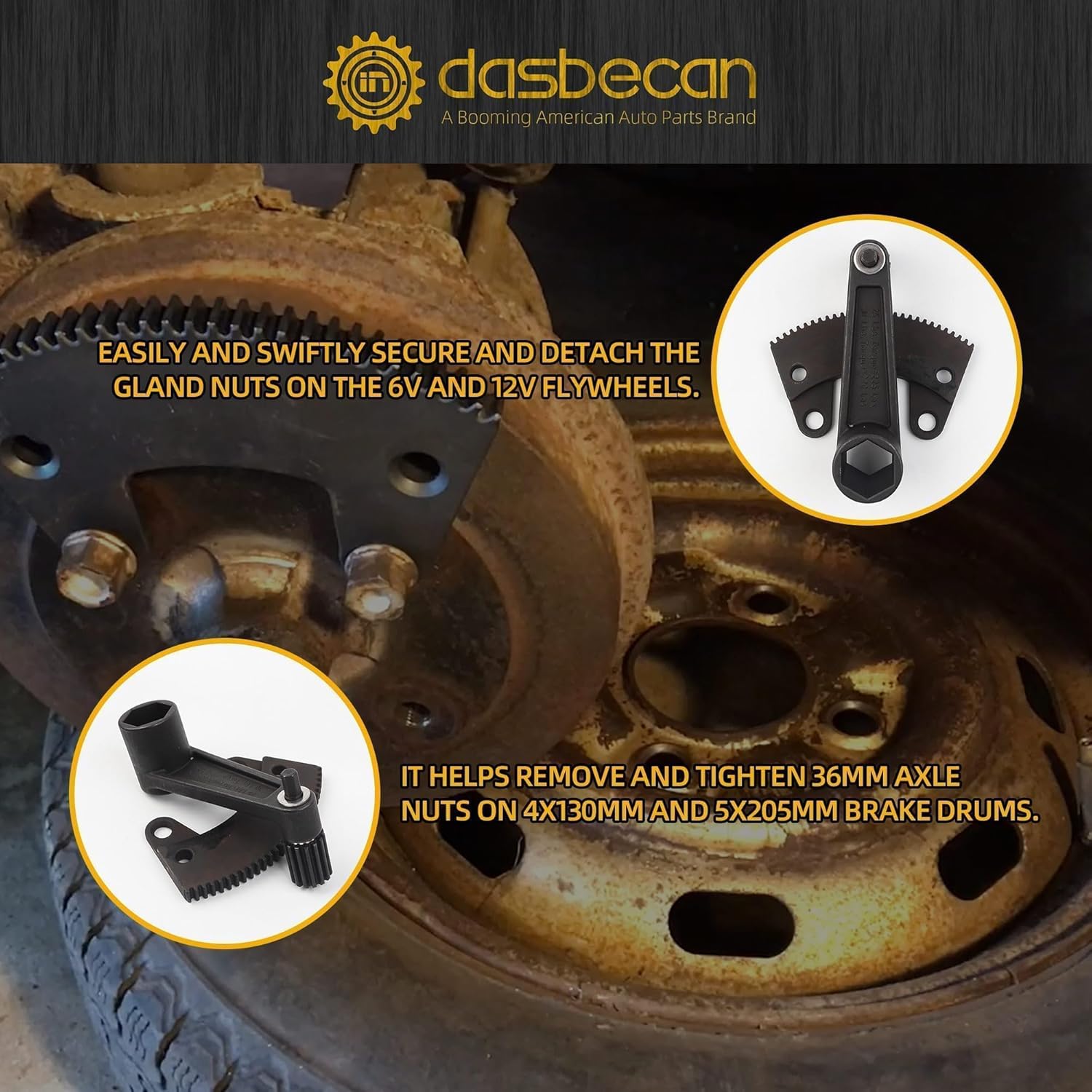 Dasbecan Torque Leverage Tool 000133 Compatible with Classic Volkswagen Beetle/Vw Bug 1950-1979, Torque Multiplier Leverage Tool 36mm Axle Nut & Flywheel Gland Nut