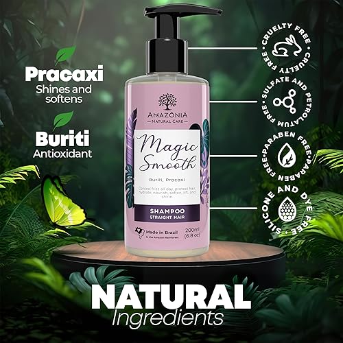Miniatura 3 de All Natural Smooth Shampoo para hombres y mujeres  Champú alisador para cabello encrespado  Champú para cabello seco y encrespado  con Buriti y