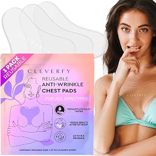 Cleverfy Silicone Chest Anti Wrinkle Patches for Décolleté - 3-Pack of T-Shape Reusable Wrinkle Pads