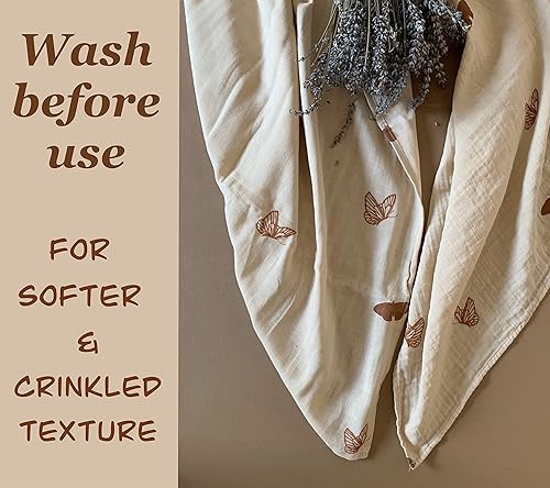 Miniatura 8 de Leyl&Ari Manta de muselina  Envoltura de recepción 100% algodón orgánico (juego de mariposas bohemias)