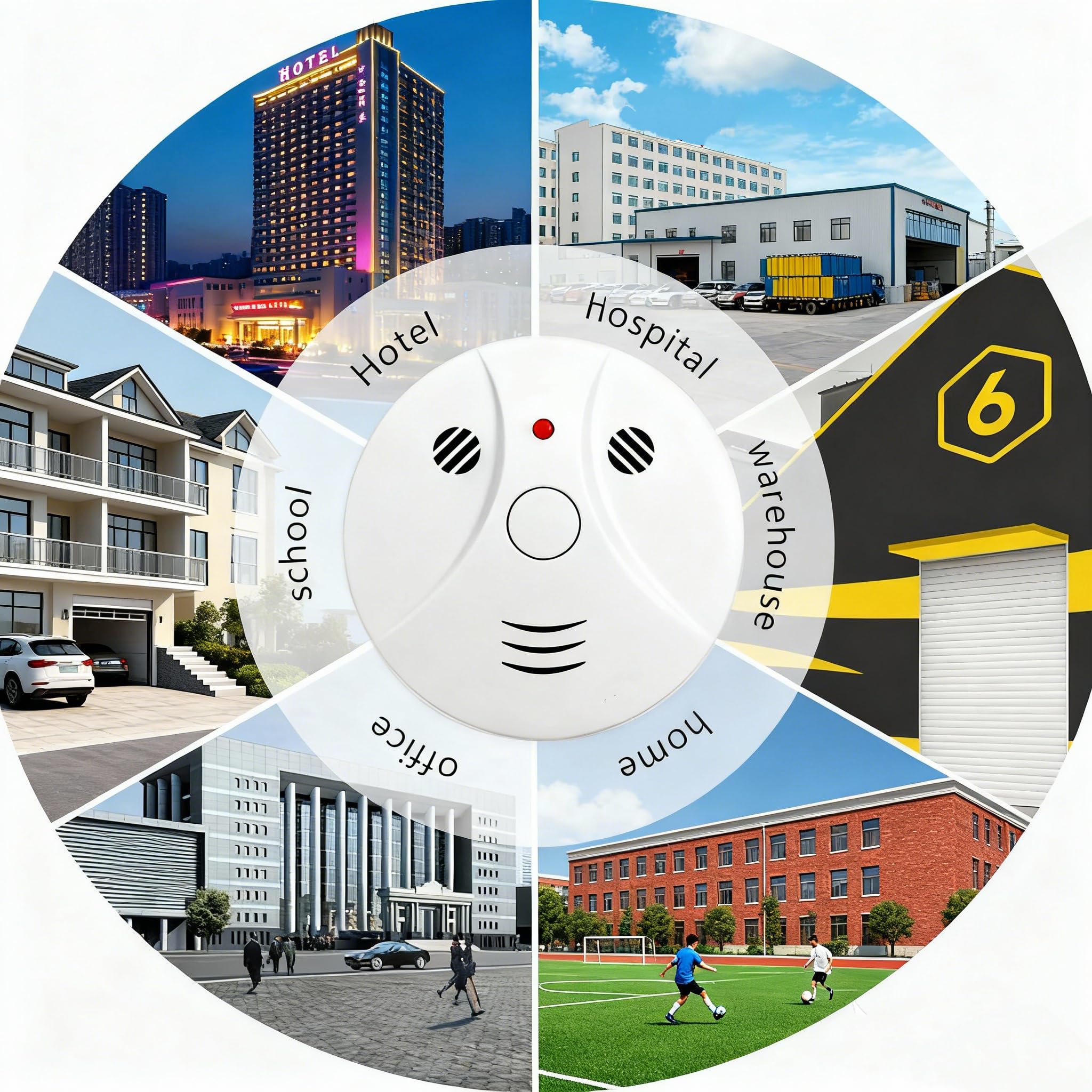 4 Pack Combination Smoke and Carbon Monoxide Detector Battery Operated Travel Portable Photoelectric Fire Co Alarm for Home — view 6