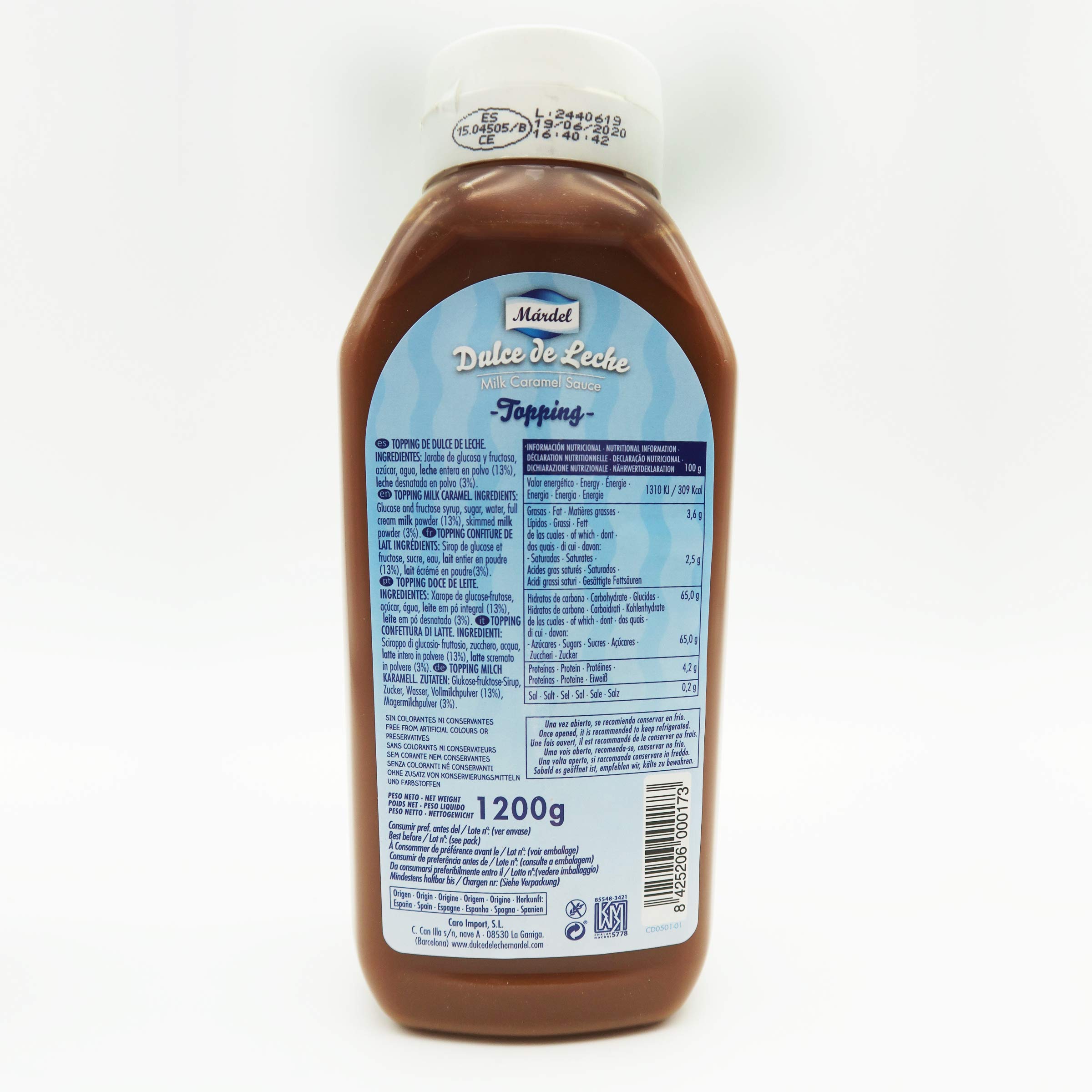 Dulce de Leche Mardel Topping PACK 6x1,2Kg