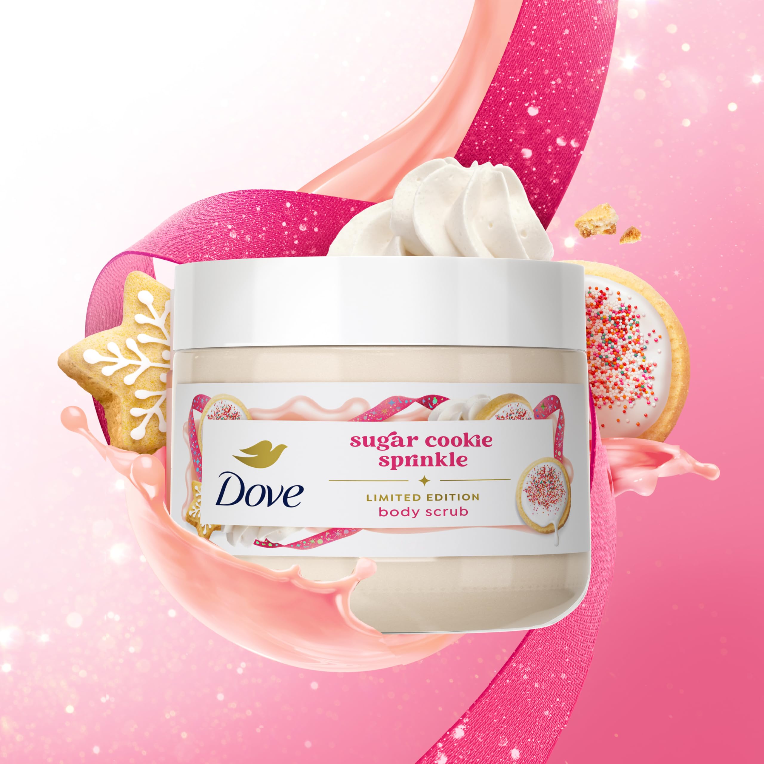 Dove Limited Edition Holiday Treats Mixed 3 Count Sugar Cookie Sprinkle Value Pack for Hydrated & Soft Skin