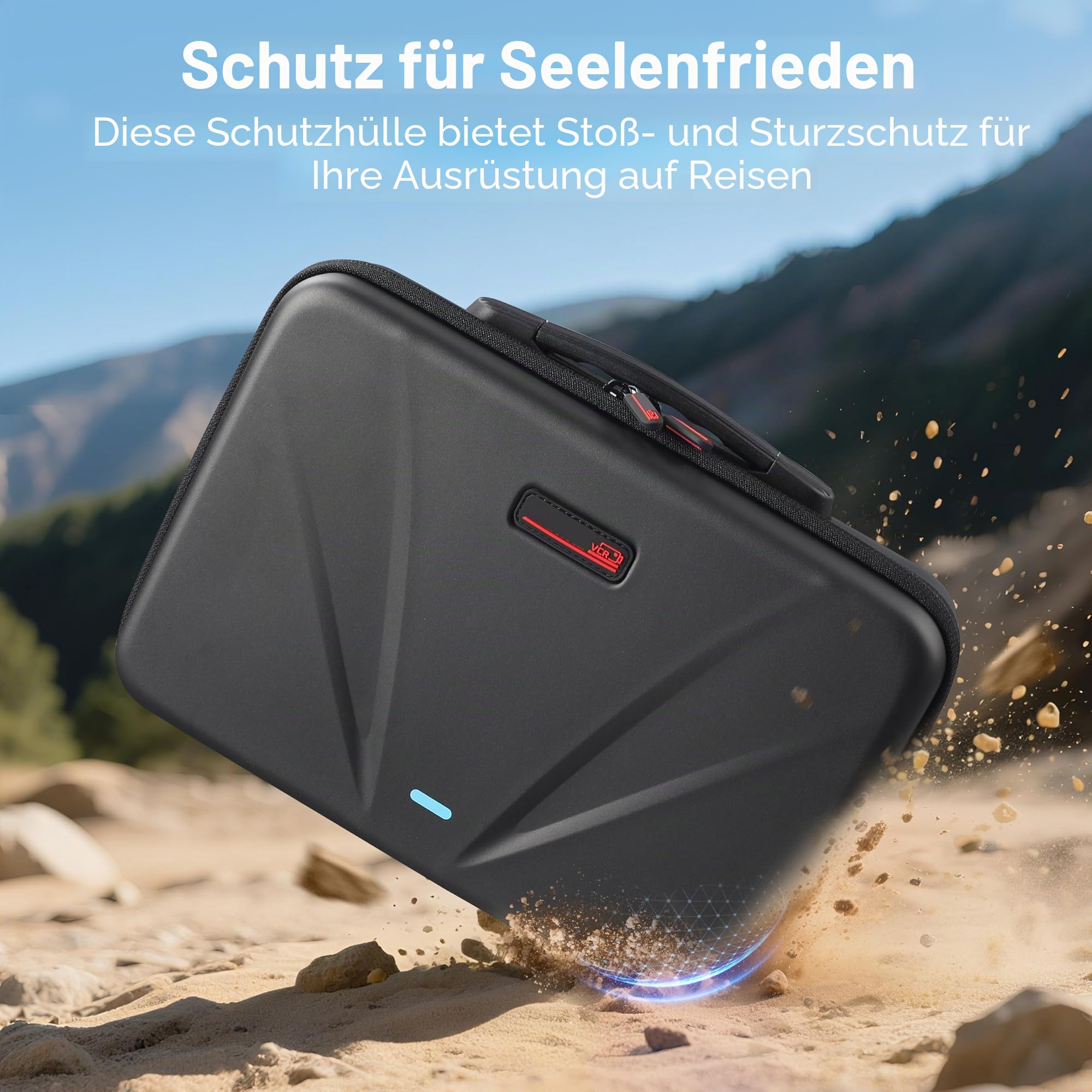 Tragetasche für Insta360 X5, große Kapazität, wasserdichte Reisetasche, Schutzhülle für Insta 360 X5 Zubehör, für Metallkäfig, Lade-Hub, Bullet Time 2.0, faltbarer Selfie-Stick