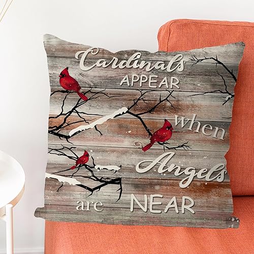 Miniatura 2 de GAGEC Fundas de almohada navideñas de 18 x 18 pulgadas, color marrón, aspecto cardenal cuando el ángulo está cerca de la decoración del hogar, sala