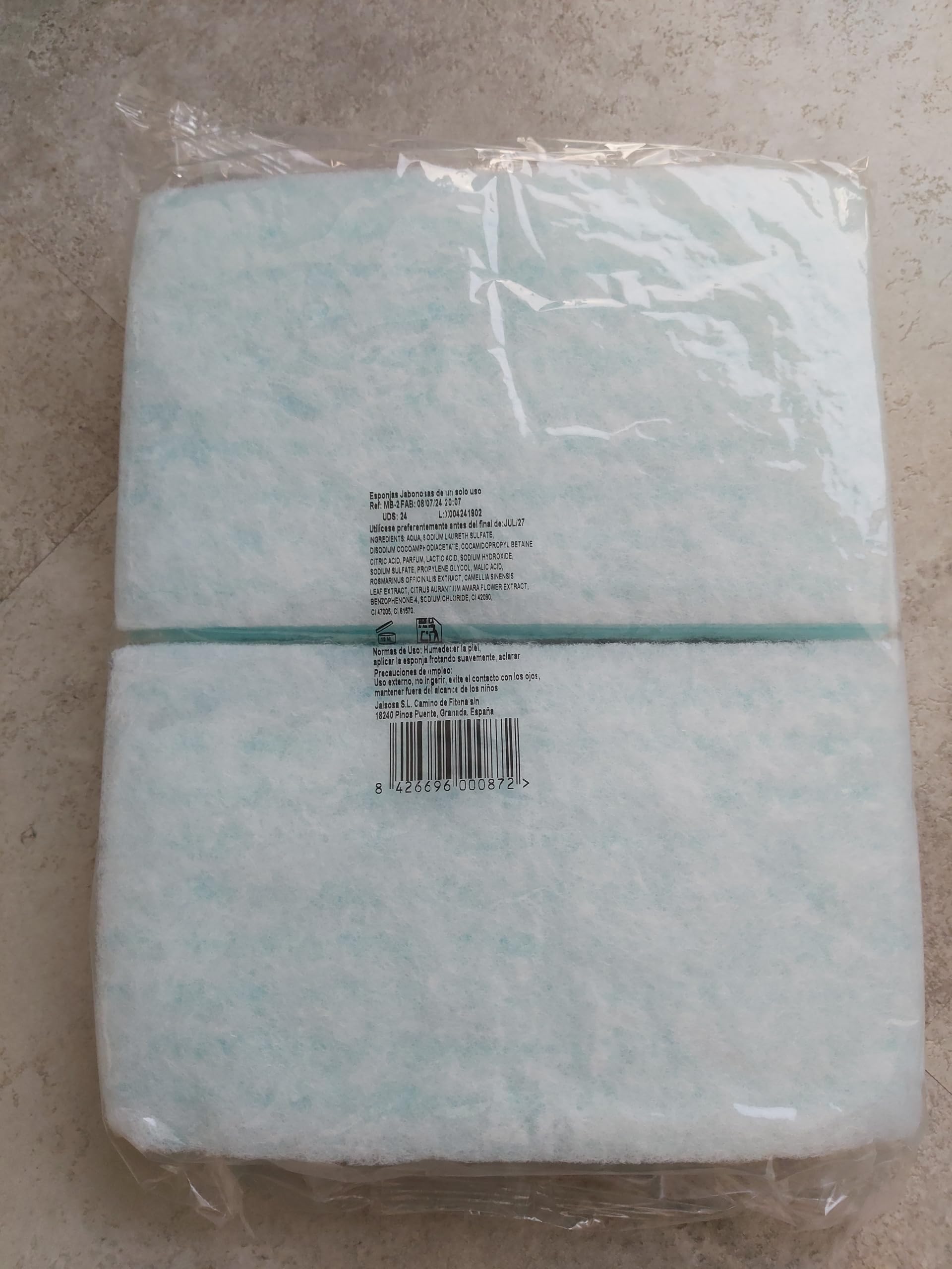 480 ESPONJAS JABONOSAS Desechables para niños y Adultos, higienica de un Solo Uso (Pack 480 Unidades) Medida 20x12x1