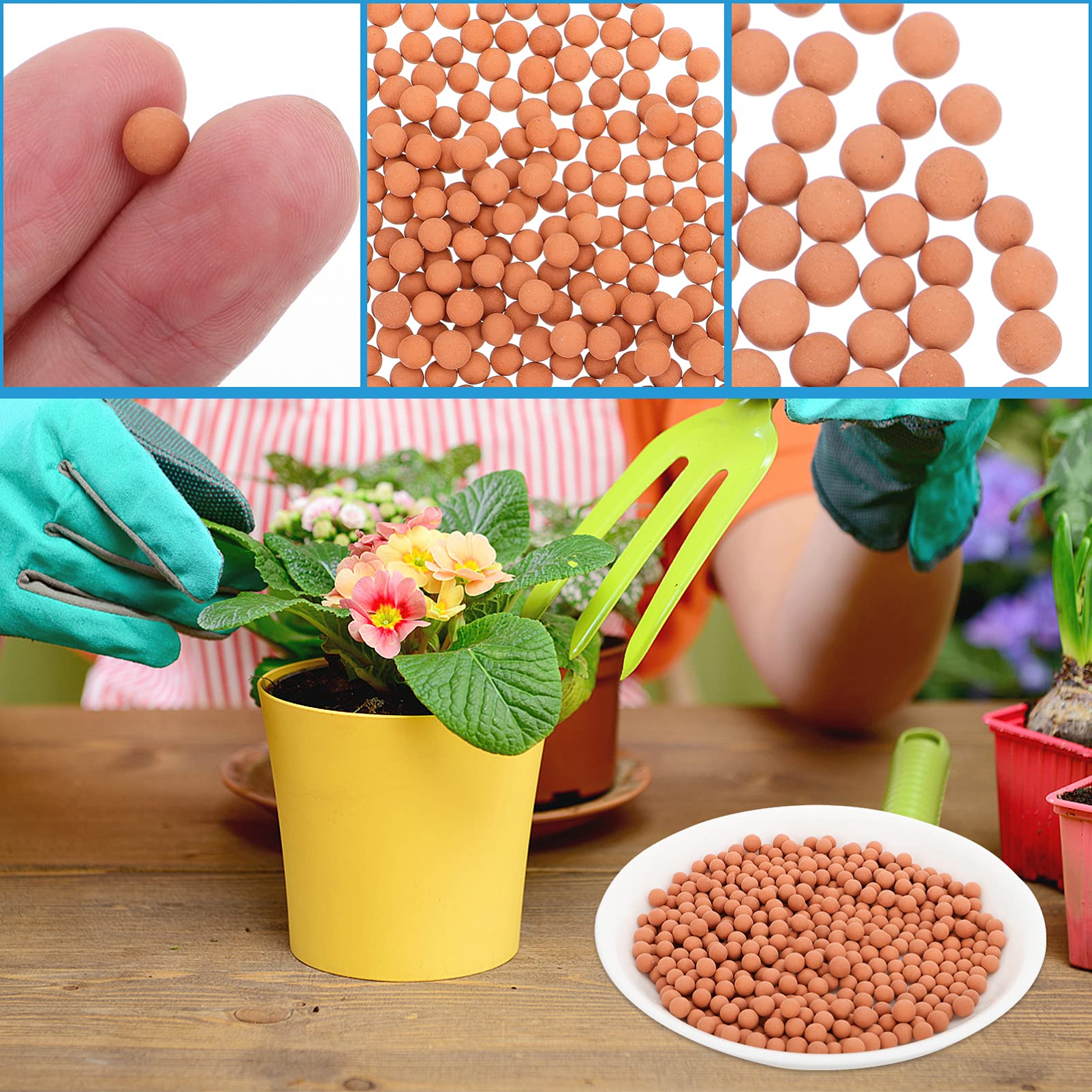 Happyyami 2sacs Terreau Ceramsite pour Plantes Hydroponiques Décoration De Pots De Fleurs pour Jardinage Intérieur Et Extérieur