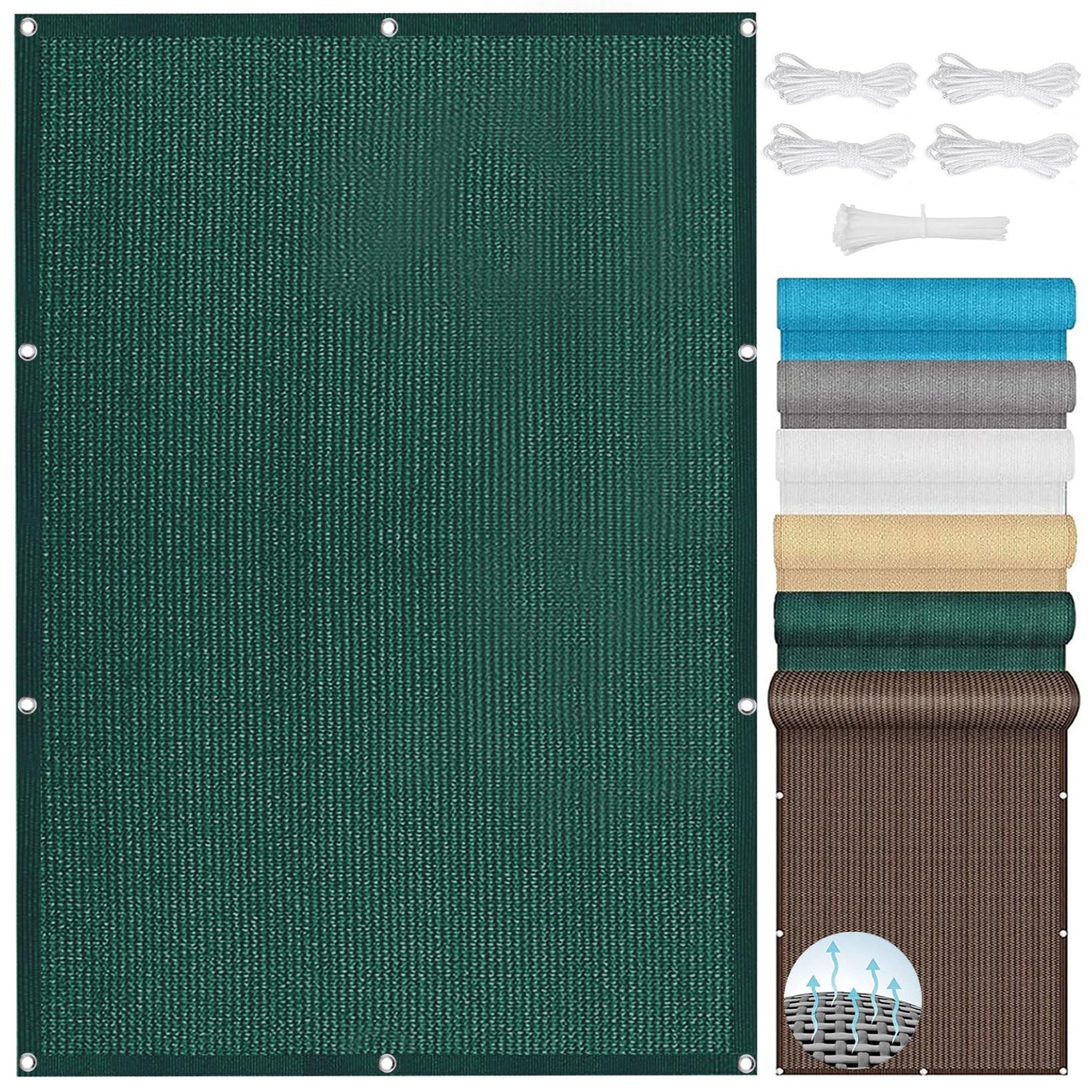 Voile d'ombrage rectangulaire 3.5x6.5 bâche toile terrasse extérieur