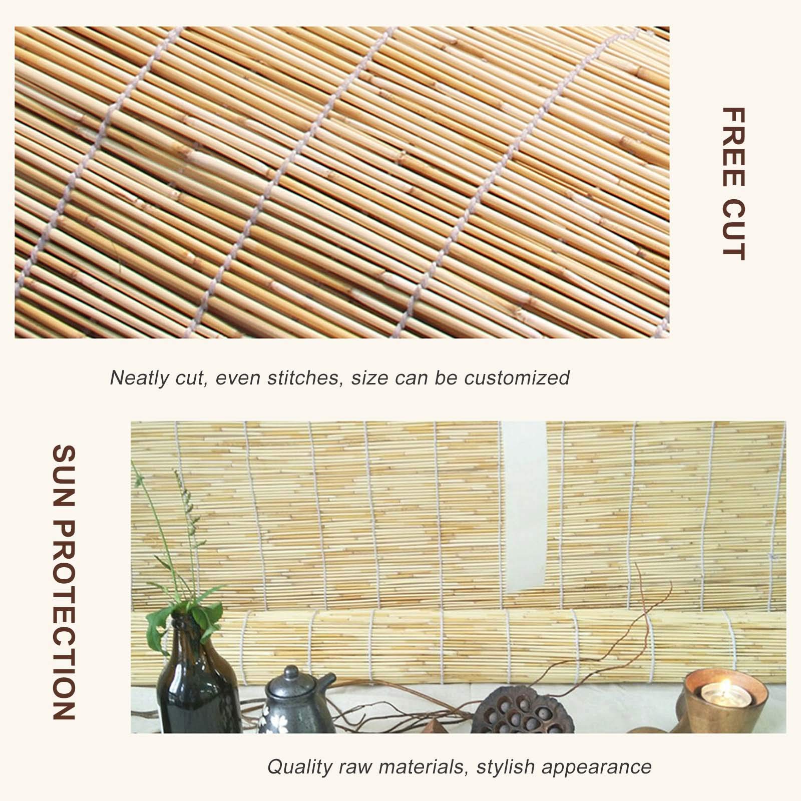 MadeInNature Tenda A Rullo In Bambù Naturale - Senza Foratura Per Finestre PVC - Larghezza 150x180 Cm