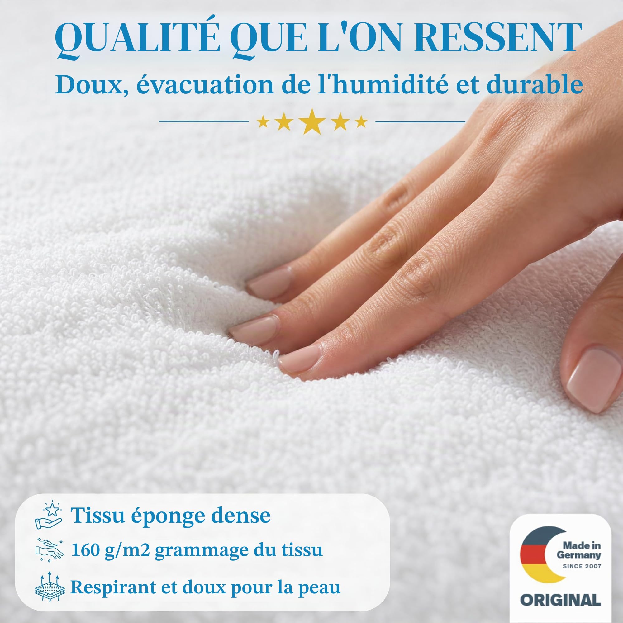 PROCAVE Housse de Matelas en Tissu éponge Non matelassé 80 x 200 cm - Hauteur du Matelas 16-22 cm - Protège-Matelas