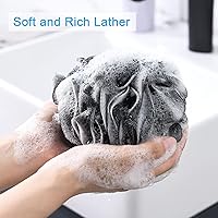 Vista 2 de AmazerBath - Esponja vegetal de 2.65 onzas, esponja de baño para hombre, juego de 4 unidades, color negro (grande)