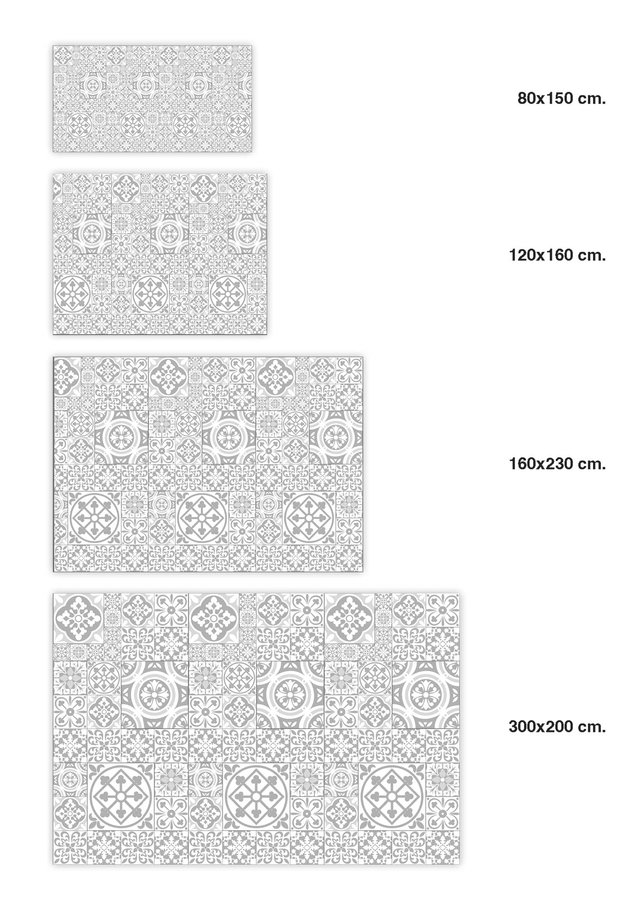 Panorama Alfombra Vinílica - Modelo Hidráulica Talavera Gris 80x250 cm - Varios tamaños - Decoración Hogar, Cocina, Salón