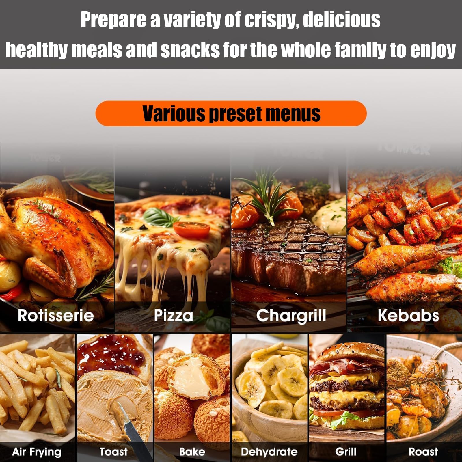 Friggitrice digitale ad aria con finestra visibile, 6 funzioni di cottura, timer e touchscreen per una facile preparazione dei pasti, perfetto per crostate di uova, patate dolci e carne