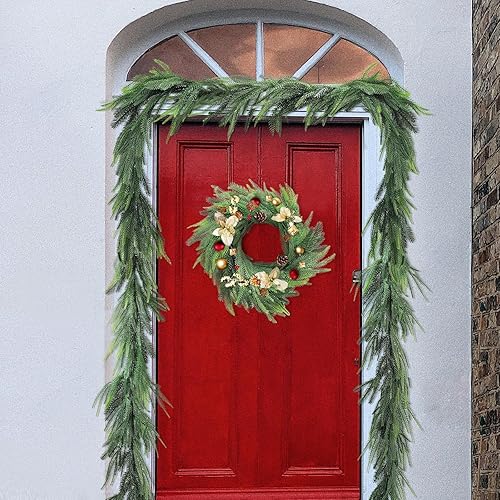 Miniatura 4 de Norfolk - Guirnalda de pino real al tacto, guirnalda de vegetación artificial para Navidad, vacaciones, decoración de manto interior (6 pies, 1)