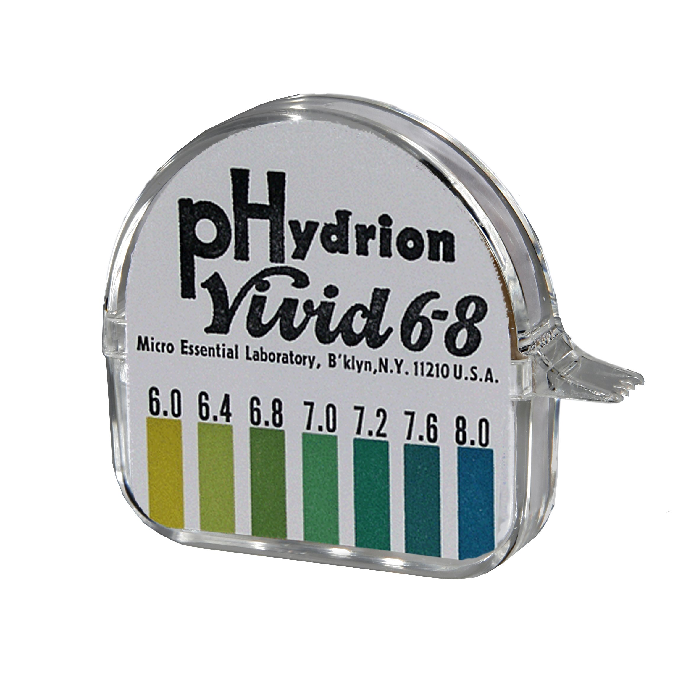 Micro Essential Lab 395 Hydrion Short Range pH Test Paper Dispenser, 12.5 - 14.0 pH, Single Roll