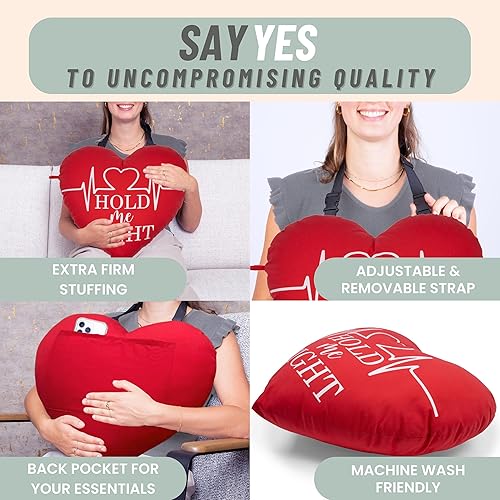 Miniatura 5 de Almohada de corazón para después de la cirugía cardíaca  Cirugía de bypass de recuperación de almohada para la tos  Almohada de cirugía de corazón