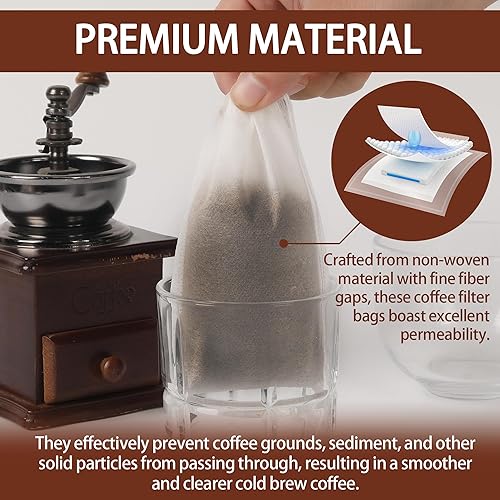 Miniatura 3 de (200 unidades, 6 x 8 pulgadas), bolsas de café reutilizables para café con cordón, desechables de malla fina con cordón de malla fina, bolsa de