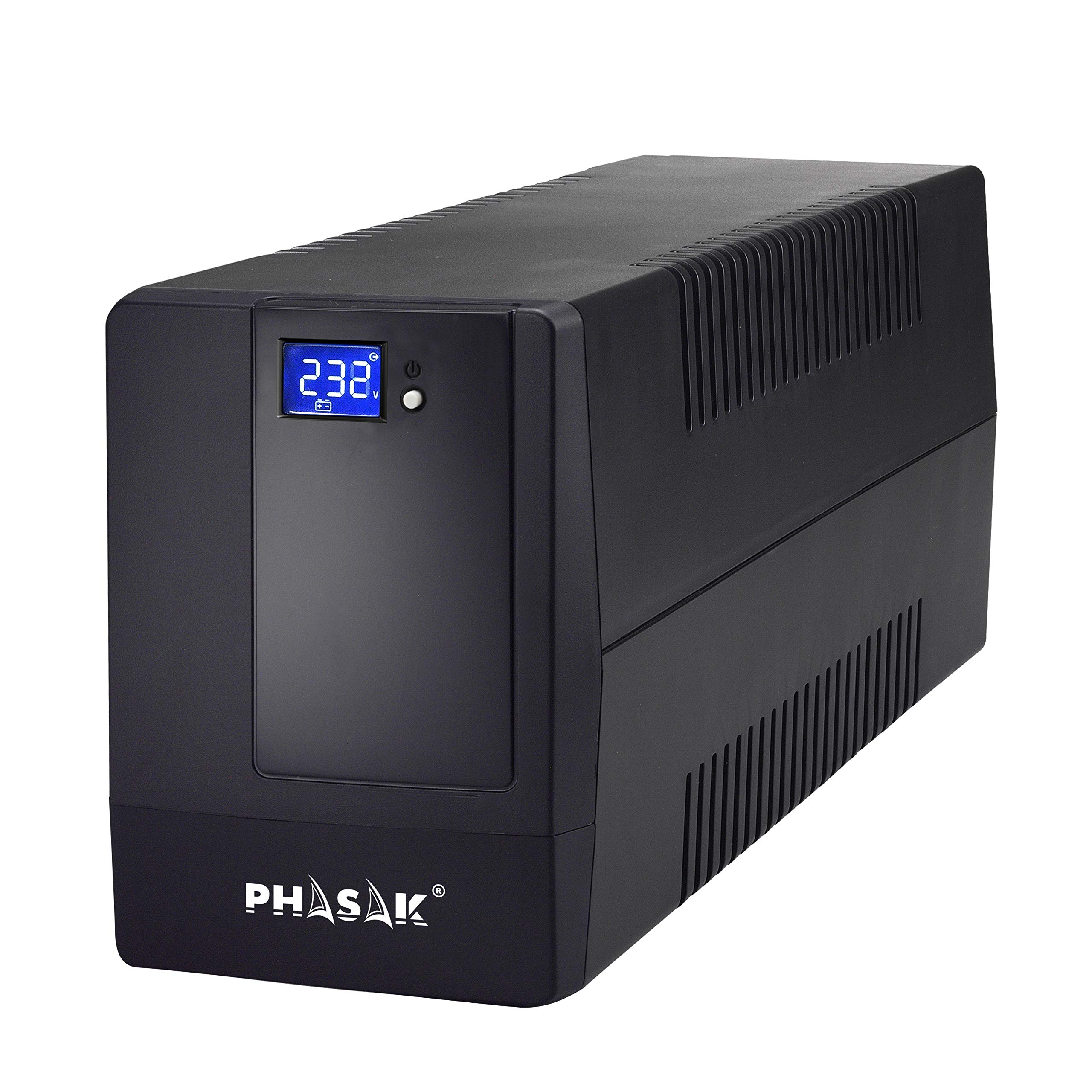 Phasak PH 9410 - Sistema de alimentación ininterrumpida (1000 VA, LCD, USB, RJ45, SCHUKO)