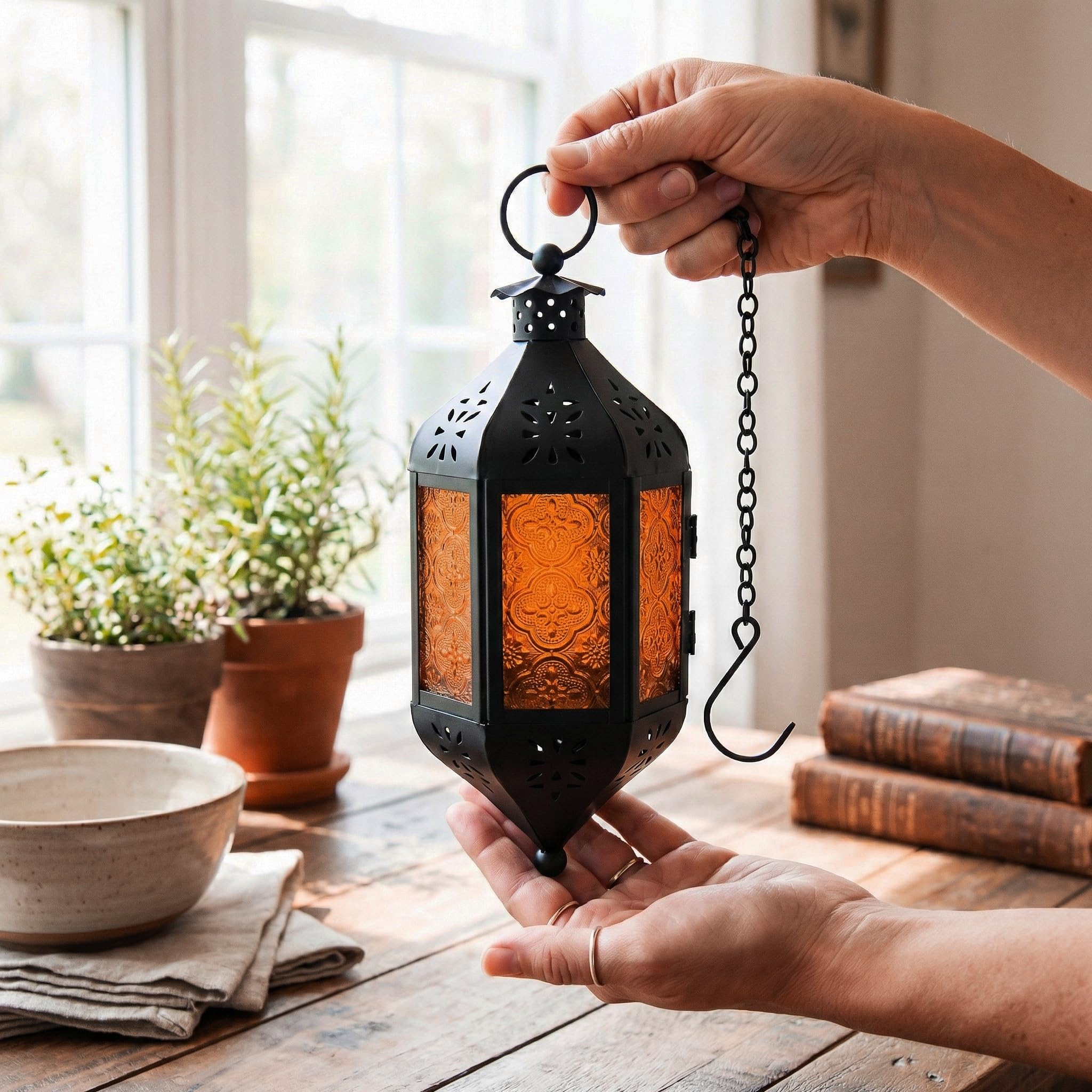 Vela Lanterns Hanging Decor Moroccan Lamp Decorative Lantern