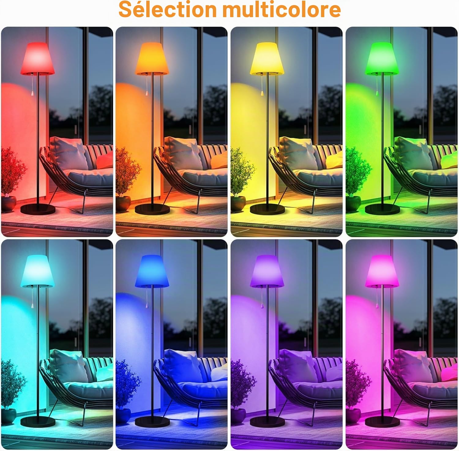 Lampe Solaire Sur Pied Pour ExtéRieur Avec Capteur de LumièRe, étanche IP65, Rechargeable Par USB, Intensité Variable En Blanc Chaud Et Rgb, Lampe Sur Pied Sans Fil Pour Terrasses