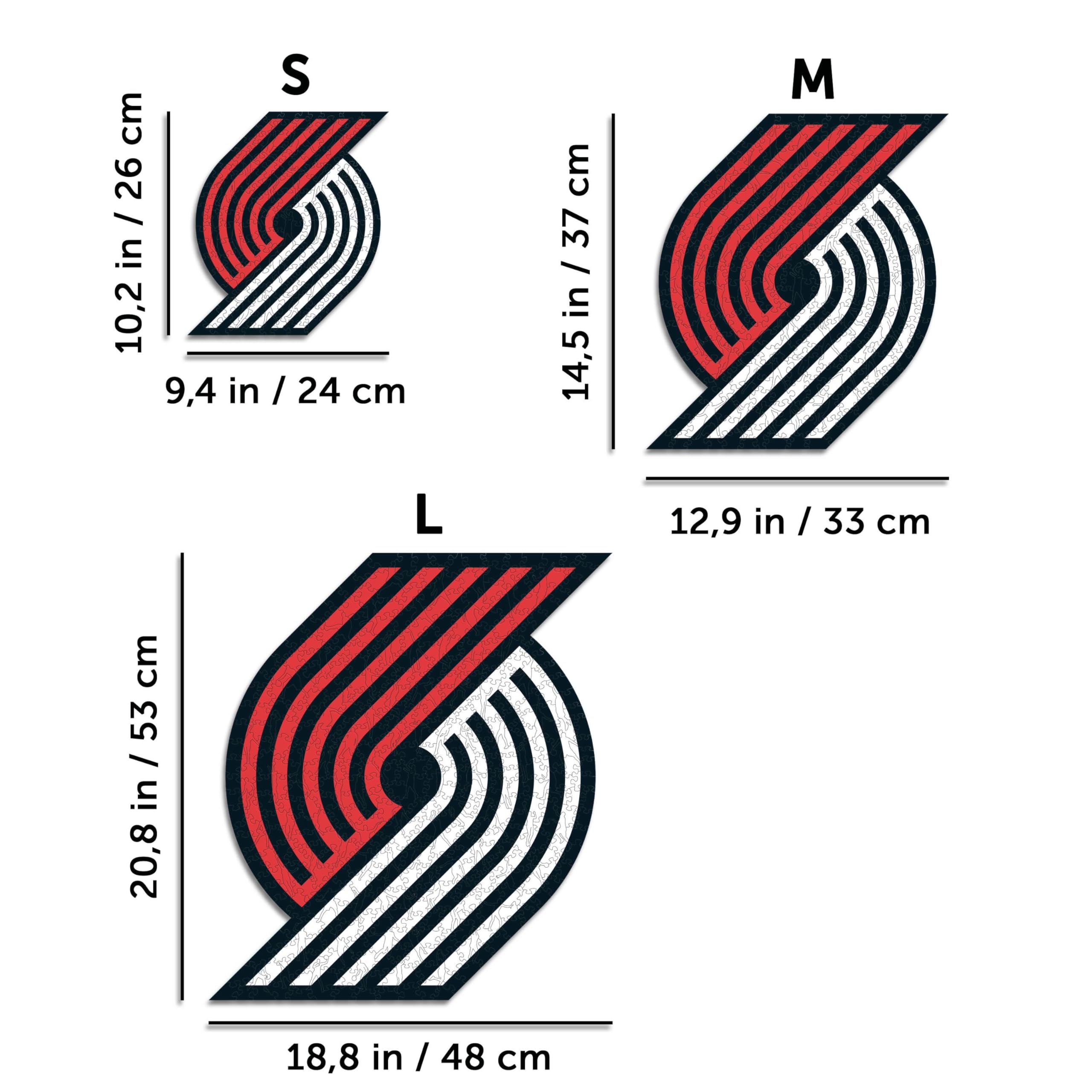 Iconic Puzzles NBA Drewniane Puzzle Wielokolorowe, M, 270 sztuk, PortlandTrailBlazers-M