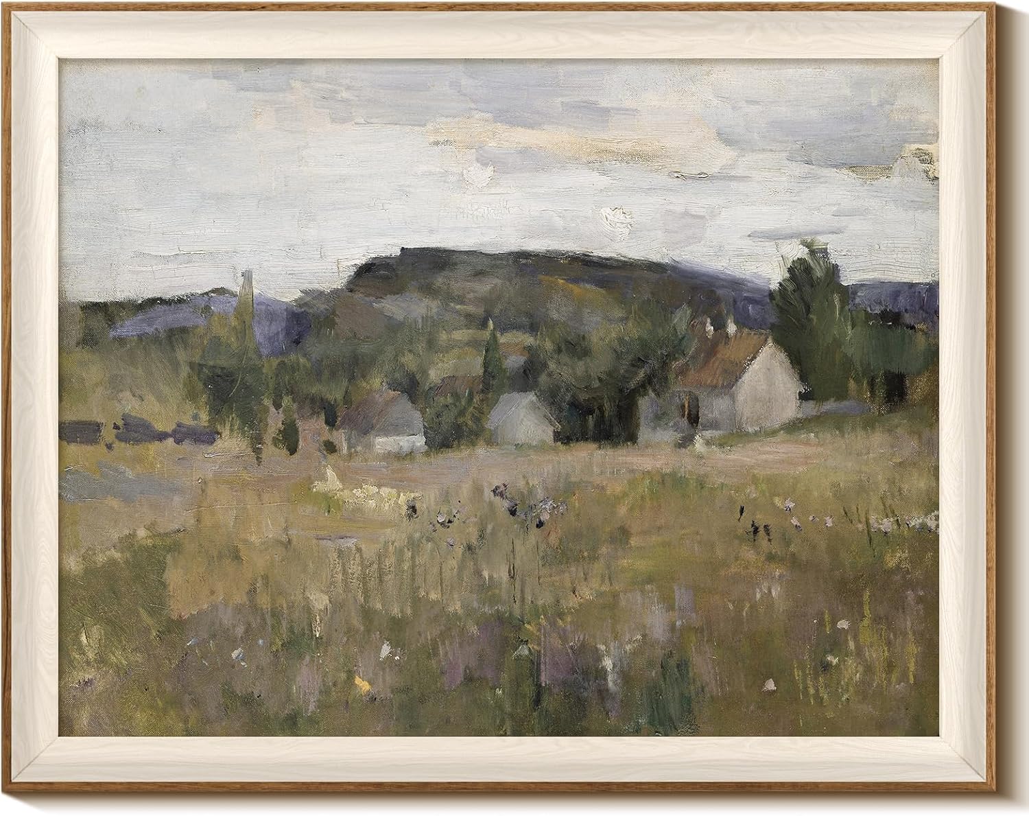 InSimSea Framed Canvas Wall Art Prints, Framed Canvas Art Wall Decor, Abstract Serene Countryside Scene Wall Prints, Mid Century Modern Decor for Living Room Bedroom Office 16x20In Landscape from Bærum 20L" x 16W"