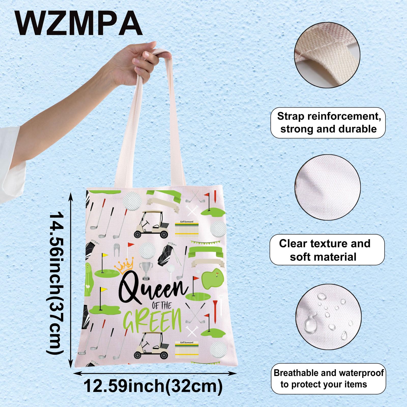 WZMPA Golf Queen Survival Kit Golf Player Gifts Queen of the Green Golf Zipper Bag Golfing Travel Accessories, Queen Green Tg - Image 2