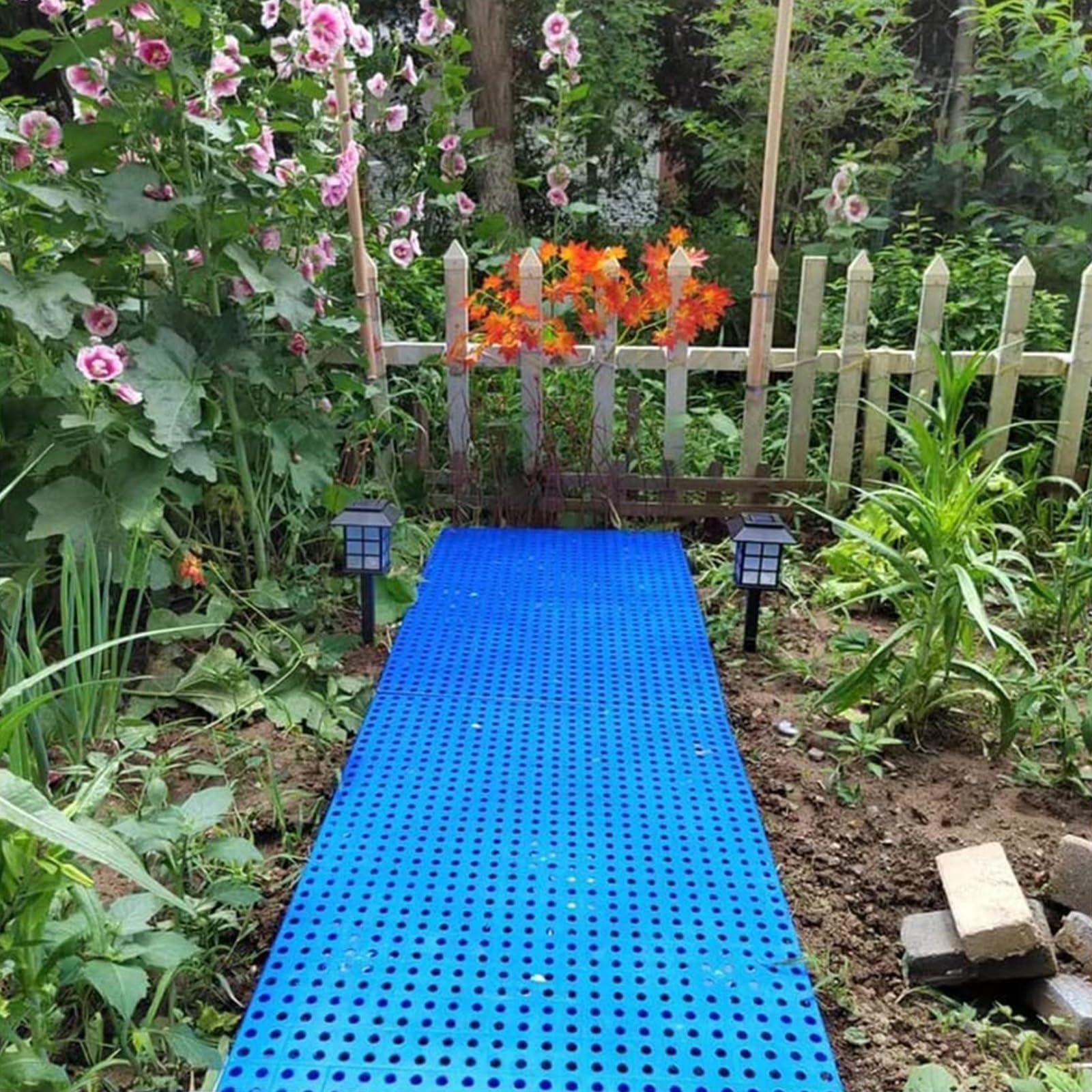 Palety Plastikowe, Lekka, Wodoodporna Paleta Podłogowa, 4 Sztuki, Oddychające Kratki HDPE, Regały na Artykuły, 100x50x5cm, do Garażu, Supermarketu i Piwnicy(Green)