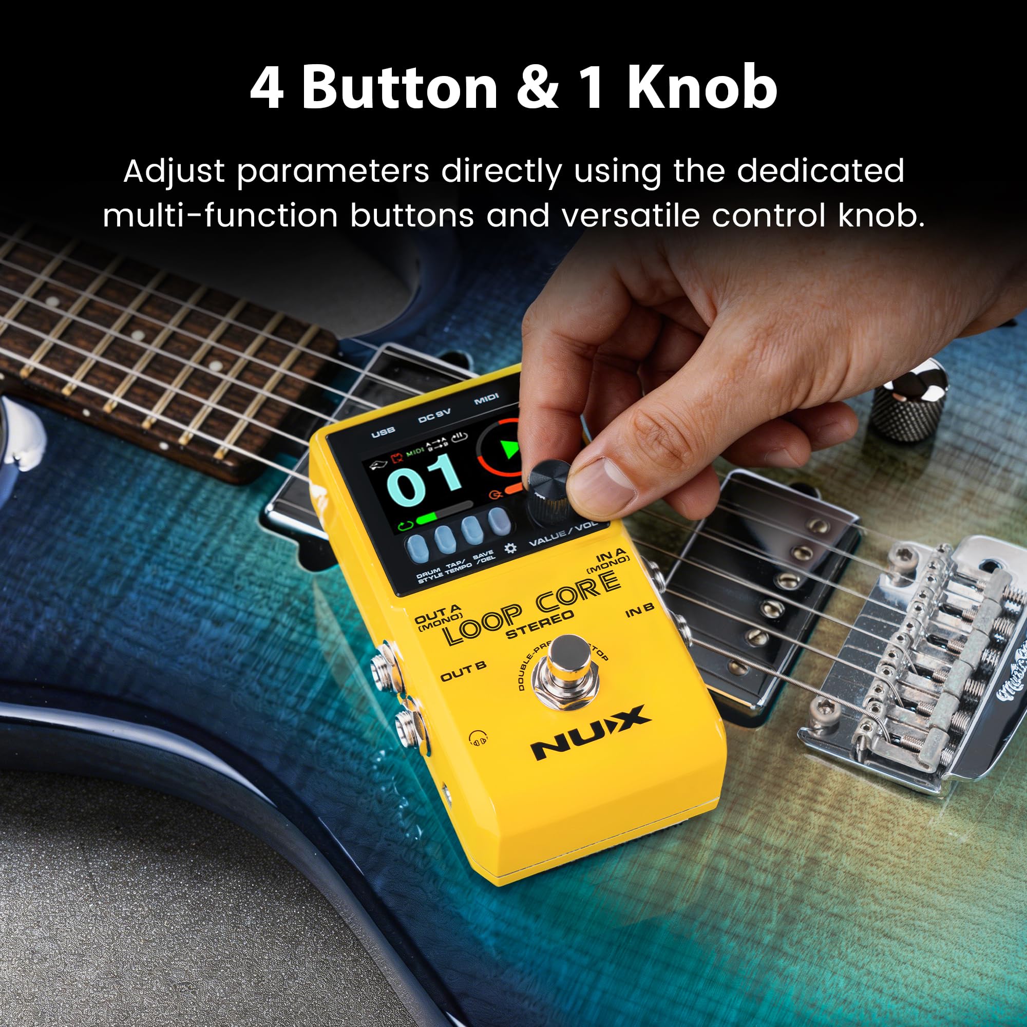 ギター NUX Loop Core Deluxe NUX Loop Core Guitar Stereo Pedal 6 Hours Recording Time, Stereo