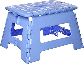 19258 Plastic Anti Slip Folding Step Stool, Blue