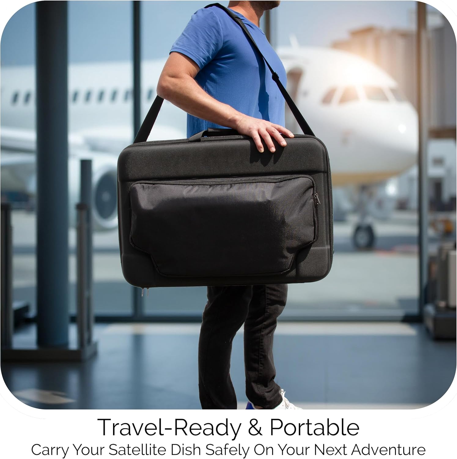 CASEMATIX Travel Case Compatible with Starlink Standard Kit AX Tri Band Router, Cables, Power Supply & More - Impact Resistant, Precision Cut Foam with Separate Accessory Storage and Carry Strap