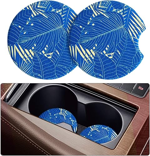 Miniatura 12 de Paquete de 2 posavasos absorbentes para automóvil para bebidas, 2.75 pulgadas, bonitos portavasos de automóvil para mujeres, portavasos extraíbles