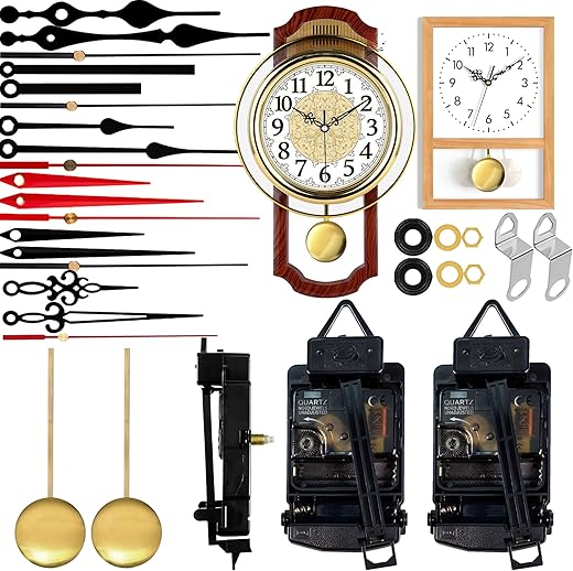 High Torque Quartz Clock Movement Mechanism Replacement Clock Kit with Clock Pendulums Pairs of Clock Hands for Repair Clock Parts Shaft Lengths 16mm