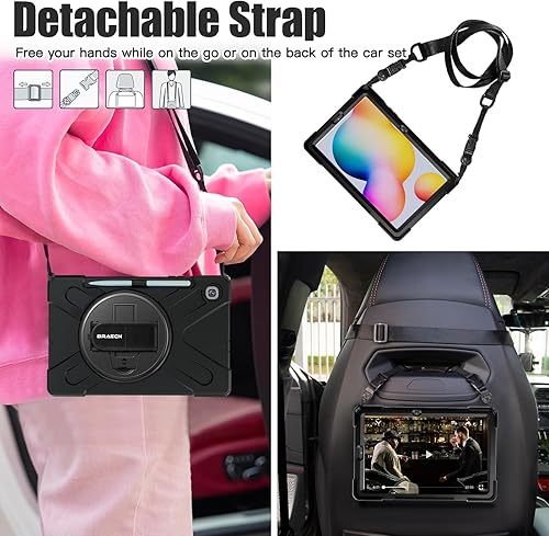 Miniatura 6 de BRAECNstock Funda protectora resistente a prueba de golpes para Samsung Galaxy Tab S6 Lite de 10.4 pulgadas 2024/2022/2020 (SM-P620/P610/P619) a