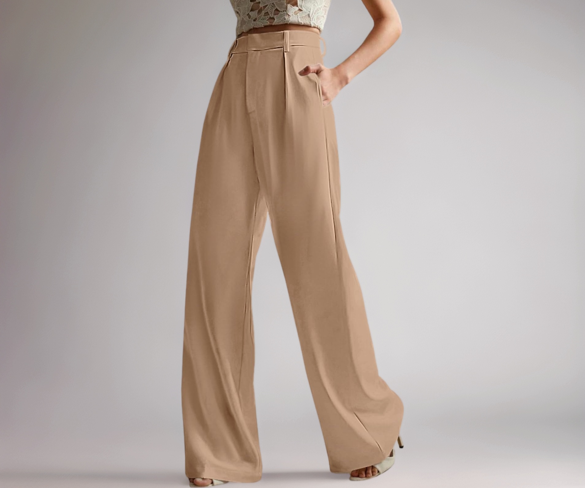 GRECIILOOKS Women High Waist Flared Trousers - Image 1