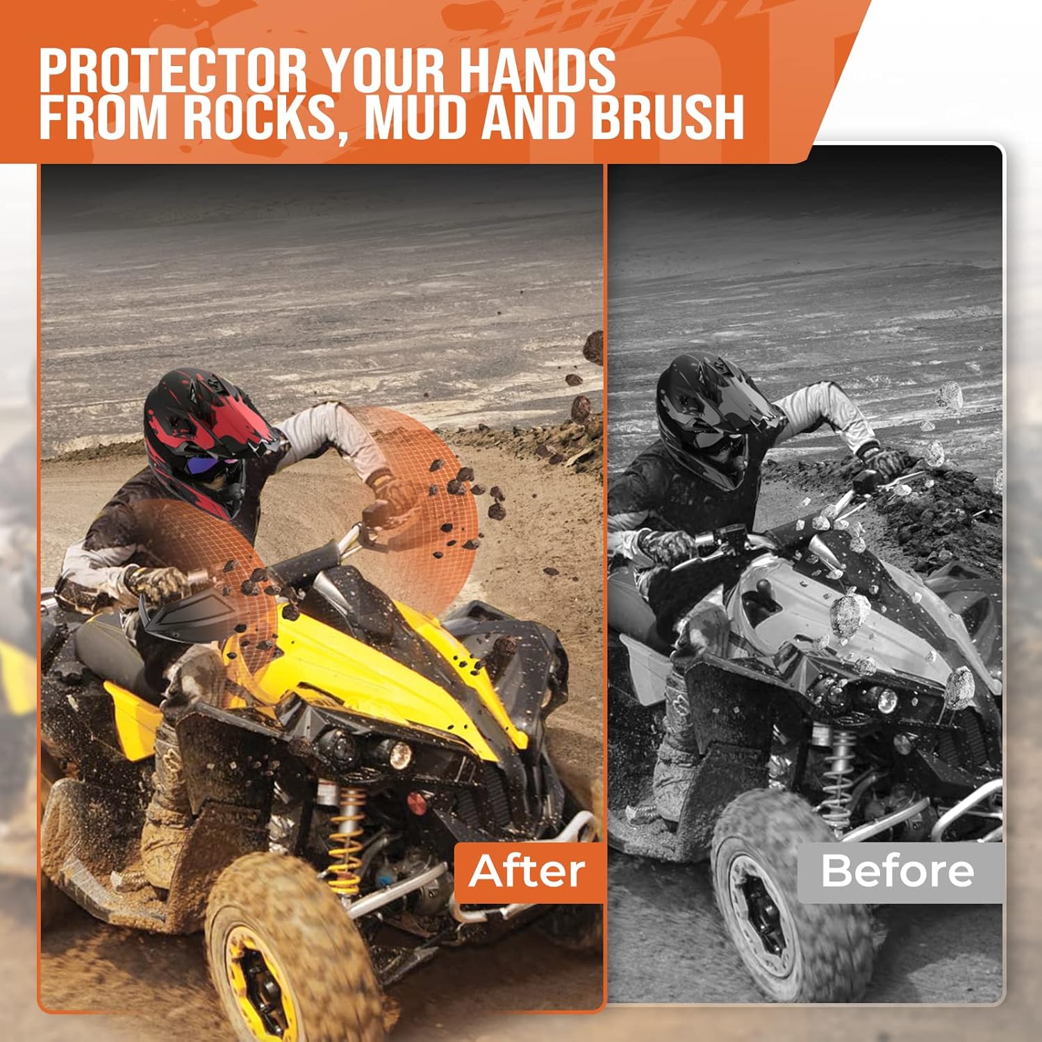 KEMIMOTO ATV Handguard Wind Deflectors, Handlebar Protector Kit with Mount Compatible with Can-Am Outlander 500 850 1000R MAX Renegade 2013-2024, Replace 715001706, 715001378