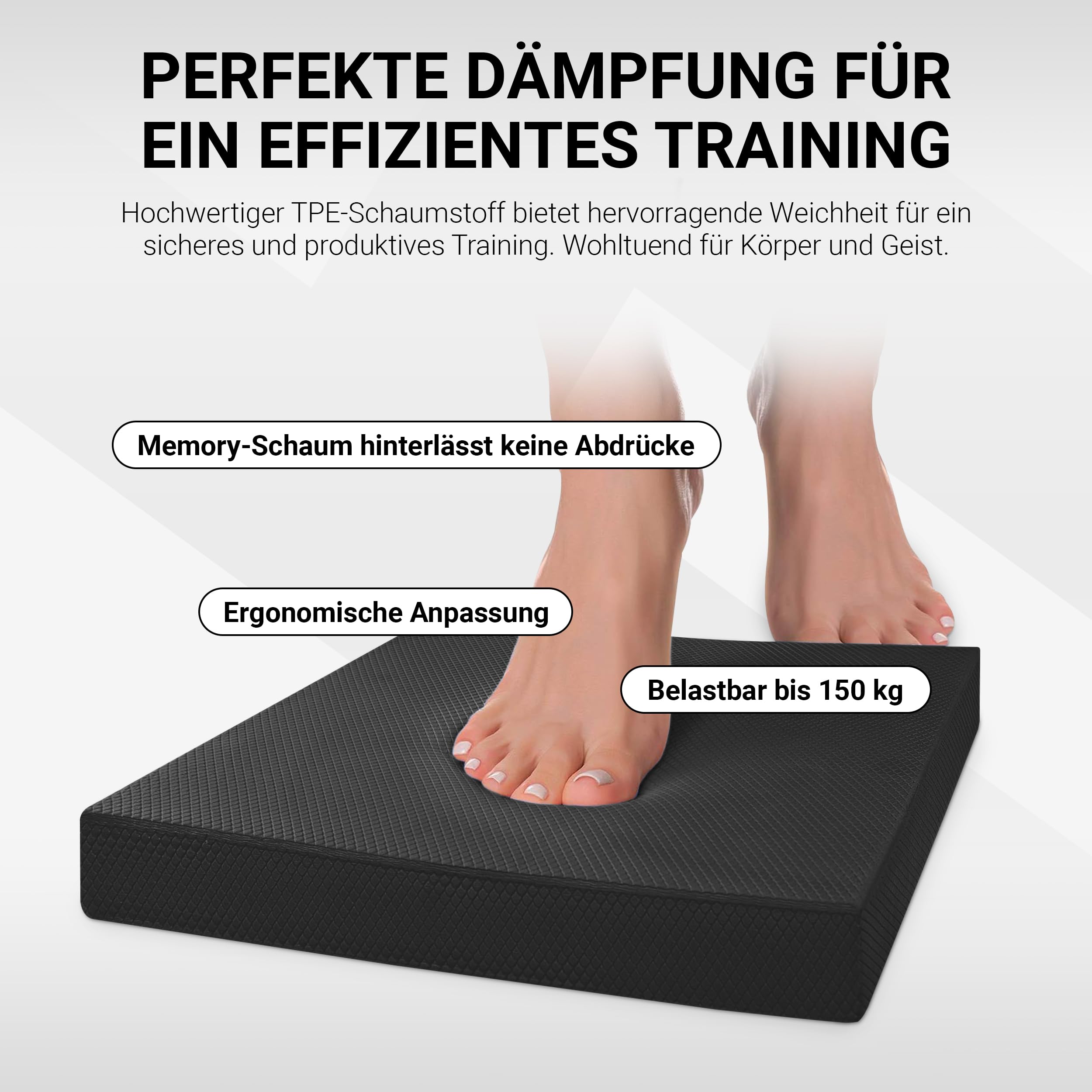 Balance Pad – Premium – w zestawie plakat z ćwiczeniami równowagi – trening równowagi i koordynacji (czarny)