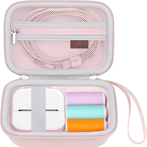 Vista 22 de Elonbo Estuche de transporte para mini impresora T02, compatible con Memoking/Omezizy/Memoqueen/Phomemo/Ponek T02, bolsa portátil para etiquetadora