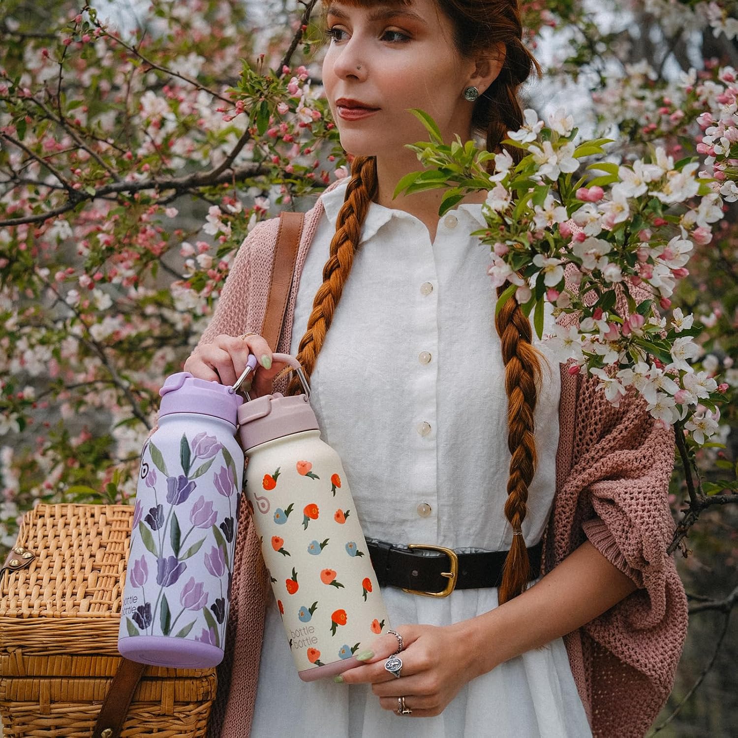 BOTTLE BOTTLE 32oz Insulated Water Bottle Stainless Steel Sport Water Bottle with Straw Dual-use Lid Design for Gym with Pill Box - Image 7