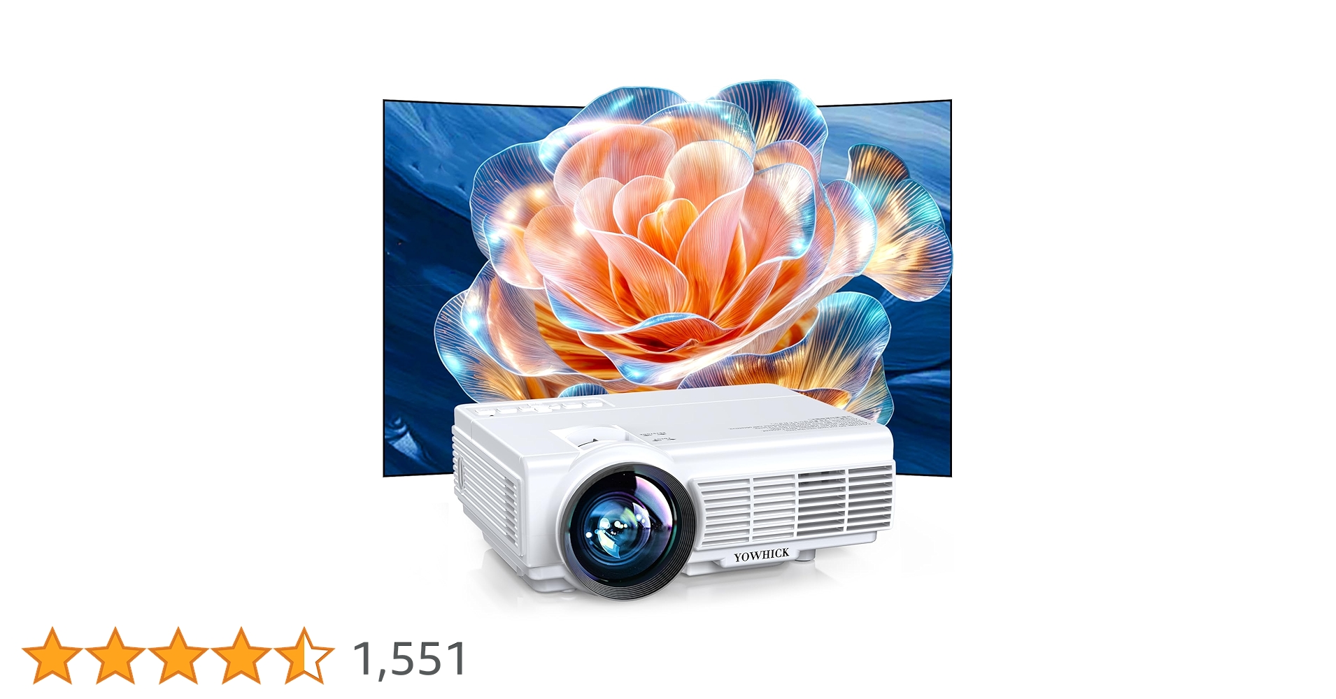 値下げしました。 YOWHICK プロジェクター本体 (ホワイト) Amazon | YOWHICK プロジェクター 小型【2025進級版20000LM高輝度